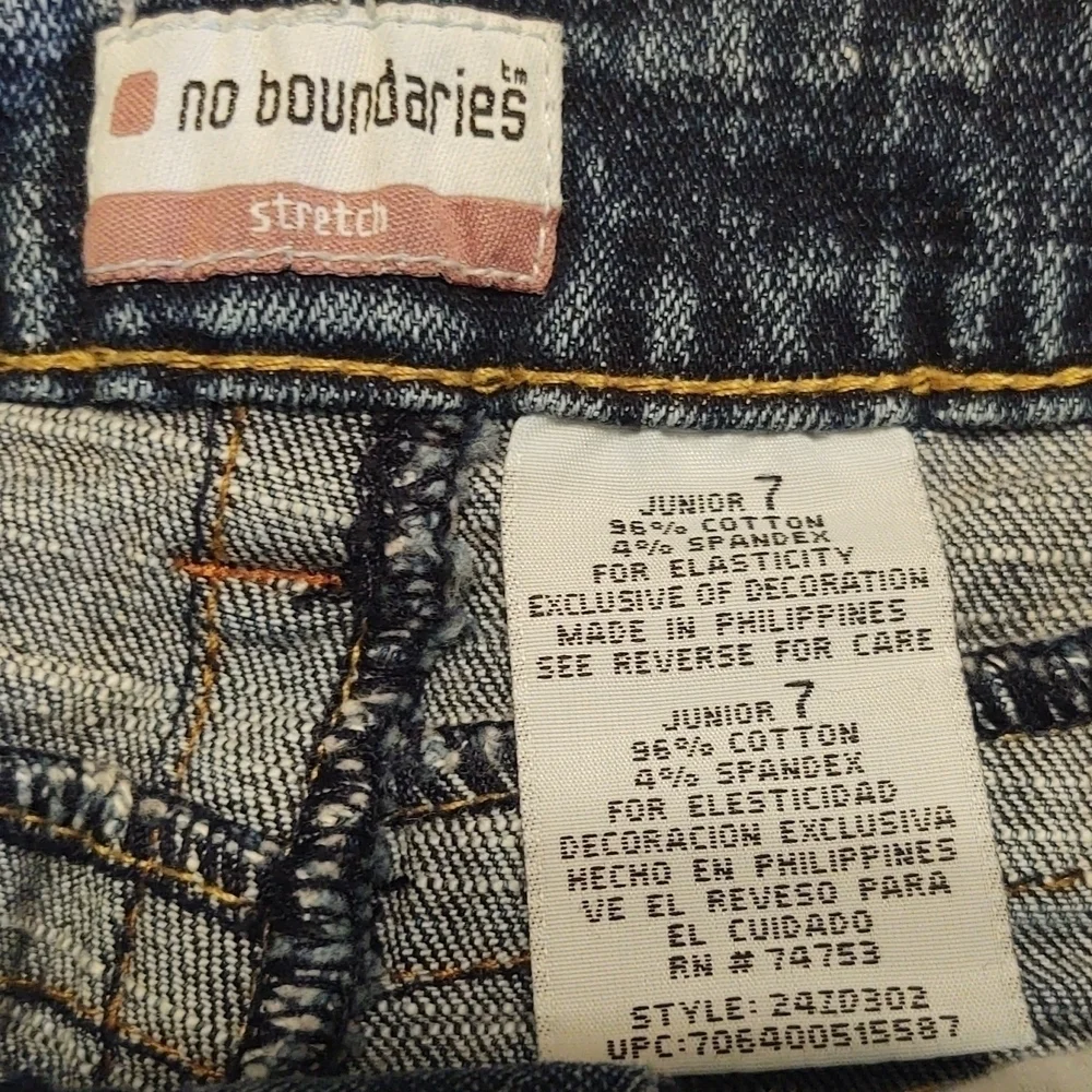 No Boundaries Junior's Stretch Denim Mini Skirt